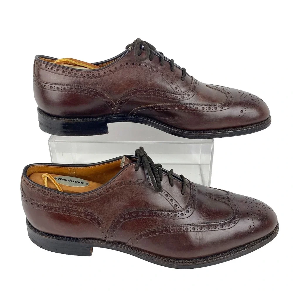 Church's Custom Grade Oxford Brogue Luxury Shoes Men's 10.5 C Brown Lace Up Fine